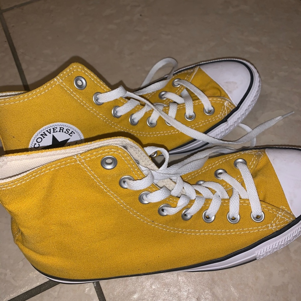 Mustard Colored Hightop Converse